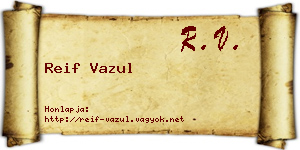 Reif Vazul névjegykártya